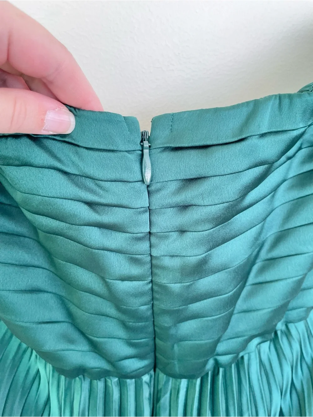 NWT Abercrombie & Fitch Giselle Strapless Pleated Maxi Dress in Emerald Green XL